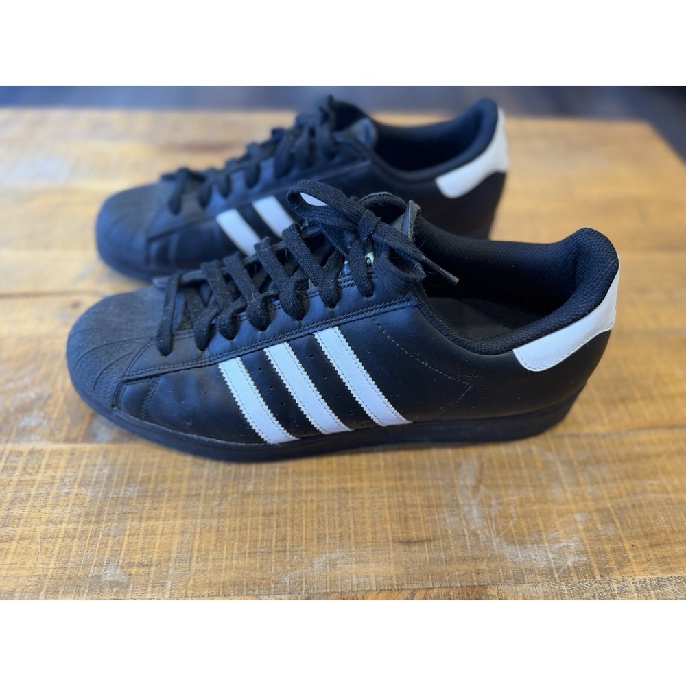 Men's Adidas Superstar II Classic Sneakers Black White Shoes Sz 13 Shell Toe